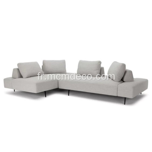 Sofa sectionnel en tissu gris Divan Wisp